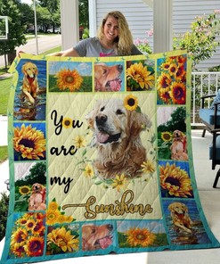 You Are My Sunshine Golden Retrieve Quilt Blanket Bedding Set