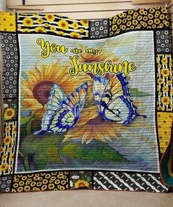 You Are My Sunshine Monarch Butterfly Quilt Blanket Bedding Set