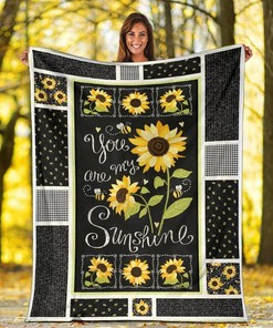 You Are My Sunshine Sunflower Sherpa Blanket Fleece Blanket Gifts for Fans