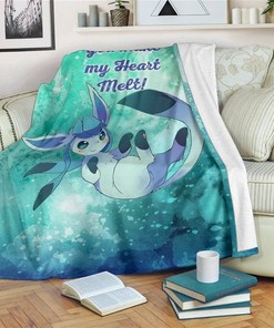 You Make My Heart Melt Glaceon Sherpa Fleece Blanket Gifts for Family, for Couple