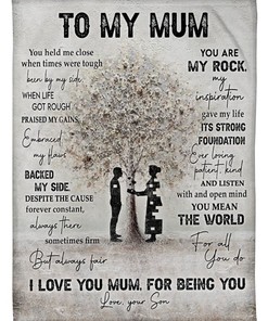You Mean The World Fleece Blanket Quilt Blanket Bedding Set Thank You S For Mother’s Day Mother’s Day From Son To Mom