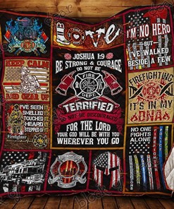 Your God Will Be With You Firefighter Quilt Blanket
