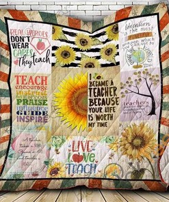 Your Life Is Worth My Time Teacher Quilt Blanket Bedding Set