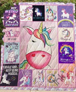 You're Amazing Just The Way You Are Unicorn Quilt Blanket Bedding Set