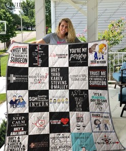 You're My Person Grey's Anatomy Combined Quilt Blanket Bedding Set