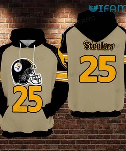 Youth Steelers Hoodie 3D Football Helmet 25 Pittsburgh Steelers Gift