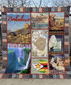 Zambabwe Themed Personalized Quilt Blanket Bedding Set with 2 Pillowcases