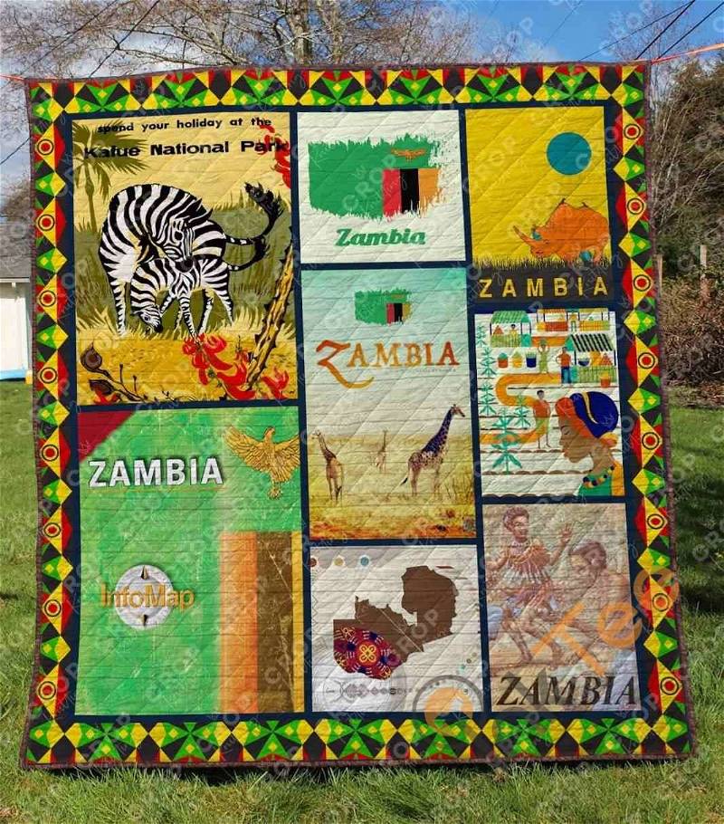 Zambia Quilt Blanket Bedding Set With Pilliwcases Option For Picnic Or Home Decor