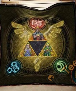 Zelda Ocarina Triforce Quilt Blanket Bedding Set