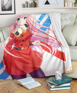 Zero Two Sherpa Fleece Blanket Gifts for Family, for Couple