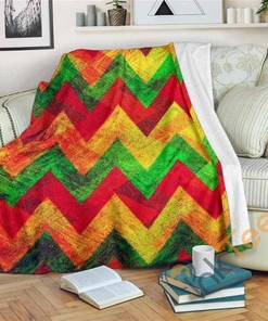 Zig Zag Reggae Pattern Sherpa Fleece Blanket Gifts for Family, for Couple