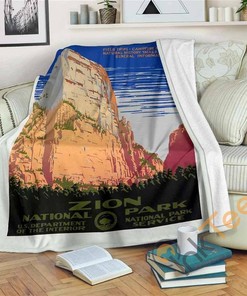 Zion National Park Sherpa Fleece Blanket Gifts for Family, for Couple