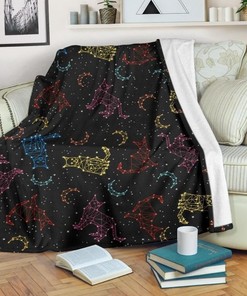 Zodiac Cat For Cat Lover Fleece Blanket Gift For Fan, Quilt Blanket Bedding Set Gift84