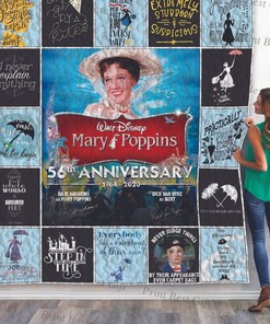th Anniversary Mary Poppins Poster Quilt Blanket Bedding Set