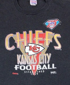 vintage 90s KANSAS CITY CHIEFS STRIPED T-Shirt LARGE/XL football nfl hip hop