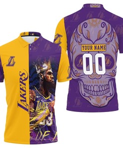 23 Lebron James Los Angeles Lakers Nba Western Conference Skull Personalized Polo Shirt