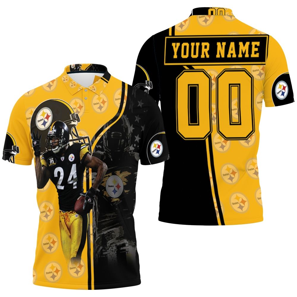 24 Justin Gilbert 24 Player Pittsburgh Steelers 2020 Nfl Season Personalized Polo Shirt