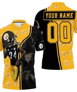 24 Justin Gilbert 24 Player Pittsburgh Steelers 2020 Nfl Season Personalized Polo Shirt All-Over Print