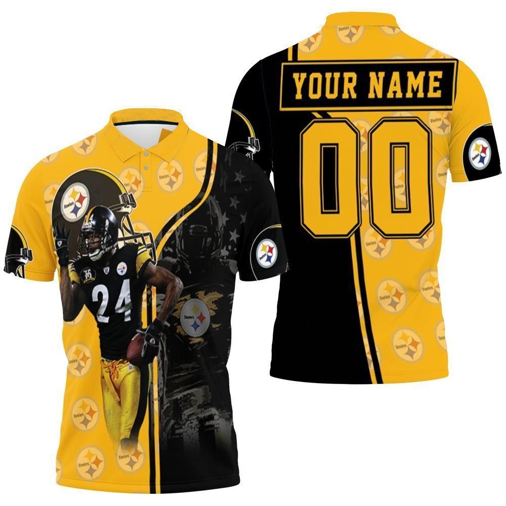 24 Justin Gilbert 24 Player Pittsburgh Steelers 2020 Nfl Season Personalized Polo Shirt All-Over Print