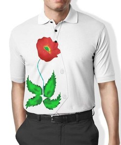 3D Flower Full-Print Polo T-Shirt Fashion Brand Trendy Pod All Over Print 3D Shirt5391