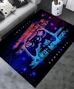 3D Game Area Rug for Boys with Gamer Controller Print - Perfect for Living Room, Bedroom and Playroom Decor (Game-8)
