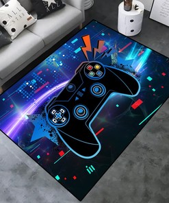 3D Gamer Carpet Decor | Personalized Game Area Rug | Controller Player Boys Gifts