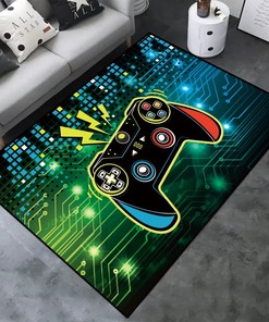 3D Gamer Carpet Decor | Personalized Game Area Rug | Non-Slip Crystal Floor Polyester Mat