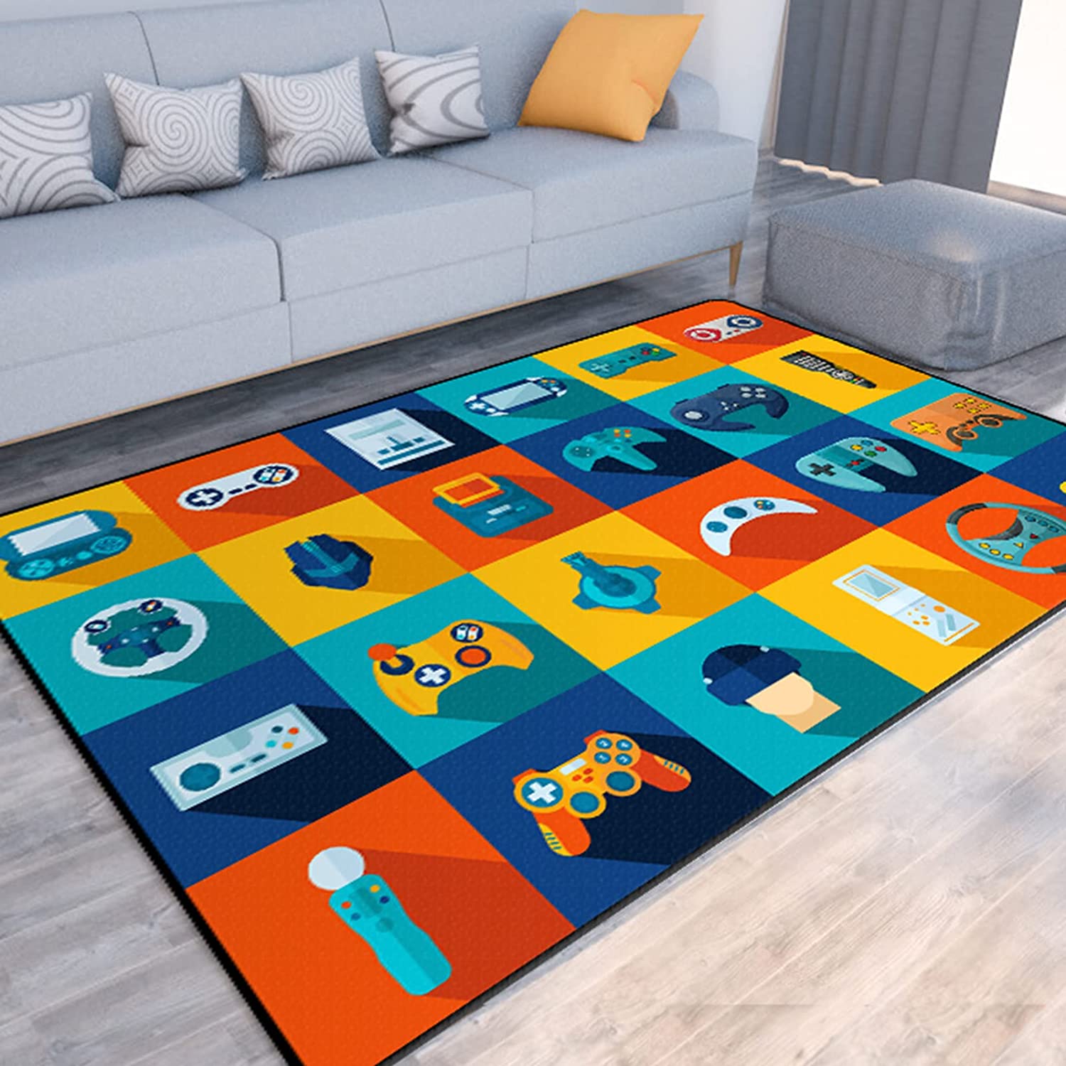 3D Gaming Rugs - Game Rug Teen Boys Carpet with Game Controller Decoration for Bedroom and Living Room