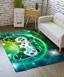 3D Green Gamepad Rug for Gamer Bedroom/Gaming Room Carpets and Rugs