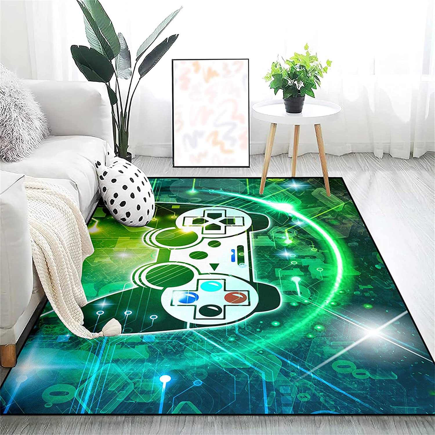 3D Green Gamepad Rug for Gamer Bedroom/Gaming Room Carpets and Rugs - Image 4