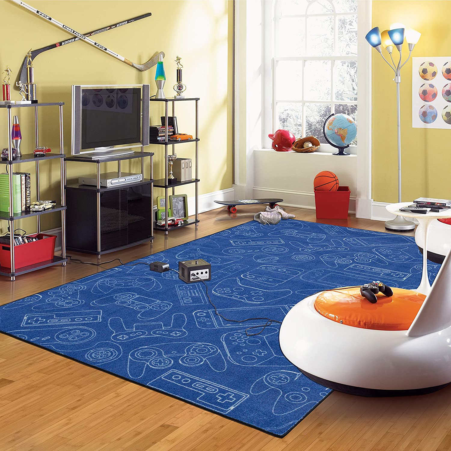 3D Printed Game Gamepad Black Carpets, Gaming Rug for Kids Boy - Image 2
