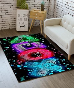 3D Printed Gamepad Area Rugs - Mat for Teen Gamer Dining and Living Room, Non-Slip Funny Floor Polyester Mat