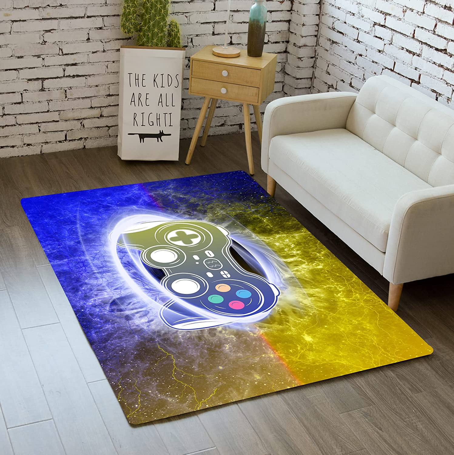 3D Printed Gamepad Controller Area Rugs with Video Game Rug Design Teen