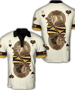 3D Yellow King Club Lion Poker Polo For Men And Women