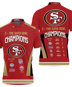 5 Times Super Bowl Champions San Francisco 49Ers All Prizes 3D Polo Shirt for Fans