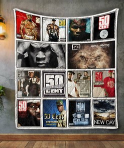 50 Cent Band Album Covers Quilt Bedding Set Blanket - Great for Bedroom Decoration and Family Gifts