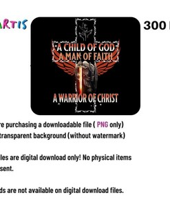 A Child of GOD Armor of GOD Christian T-Shirt with Warrior Design and Sublimation Print
