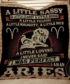 A Little Sassy Classy I Was Perfect I Am Aries Quilt Bedding Set Bedroom Decor, Gifts for Family