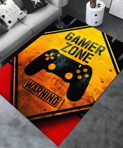 Add Style to Your Teen's Room with Wusan Boys Carpet featuring 3D Printed Black Gamer Gamepad Controller