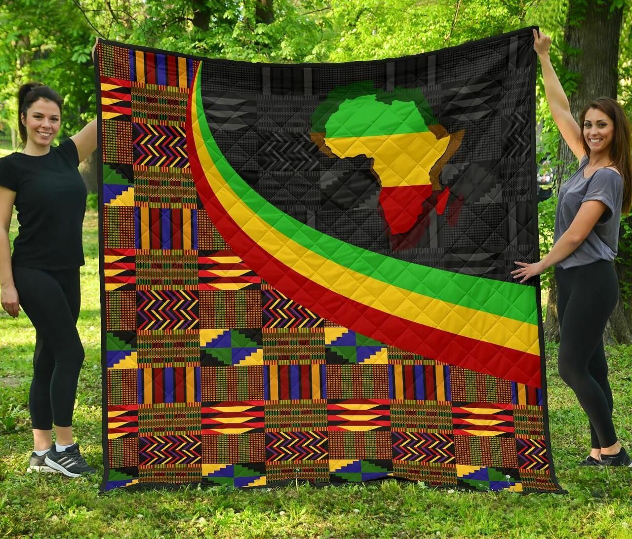 Africa Map Quilt Bedding Set Blanket - Great for Bedroom Decoration and Family Gifts