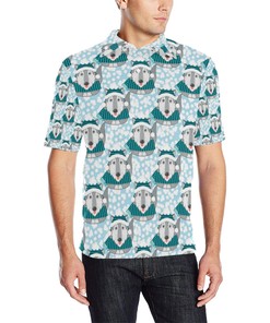 Alaskan Malamute Pattern Print Design 01 Men Polo Shirt
