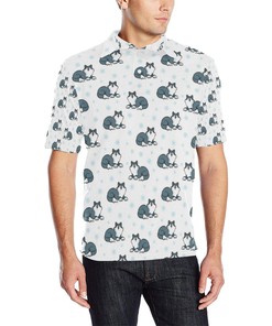 Alaskan Malamute Pattern Print Design 03 Men Polo Shirt