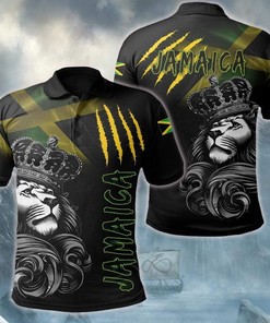 Amazing Jamaica Lion Black Polo Shirt