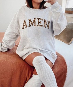 Amen Leopard Cheetah Easter Jesus Christian T-Shirt with Sublimation Design