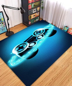 American Flag Gaming Rug for Boys Room - Video Game Controller Rug for Bedroom/Living/Gaming Room Floor