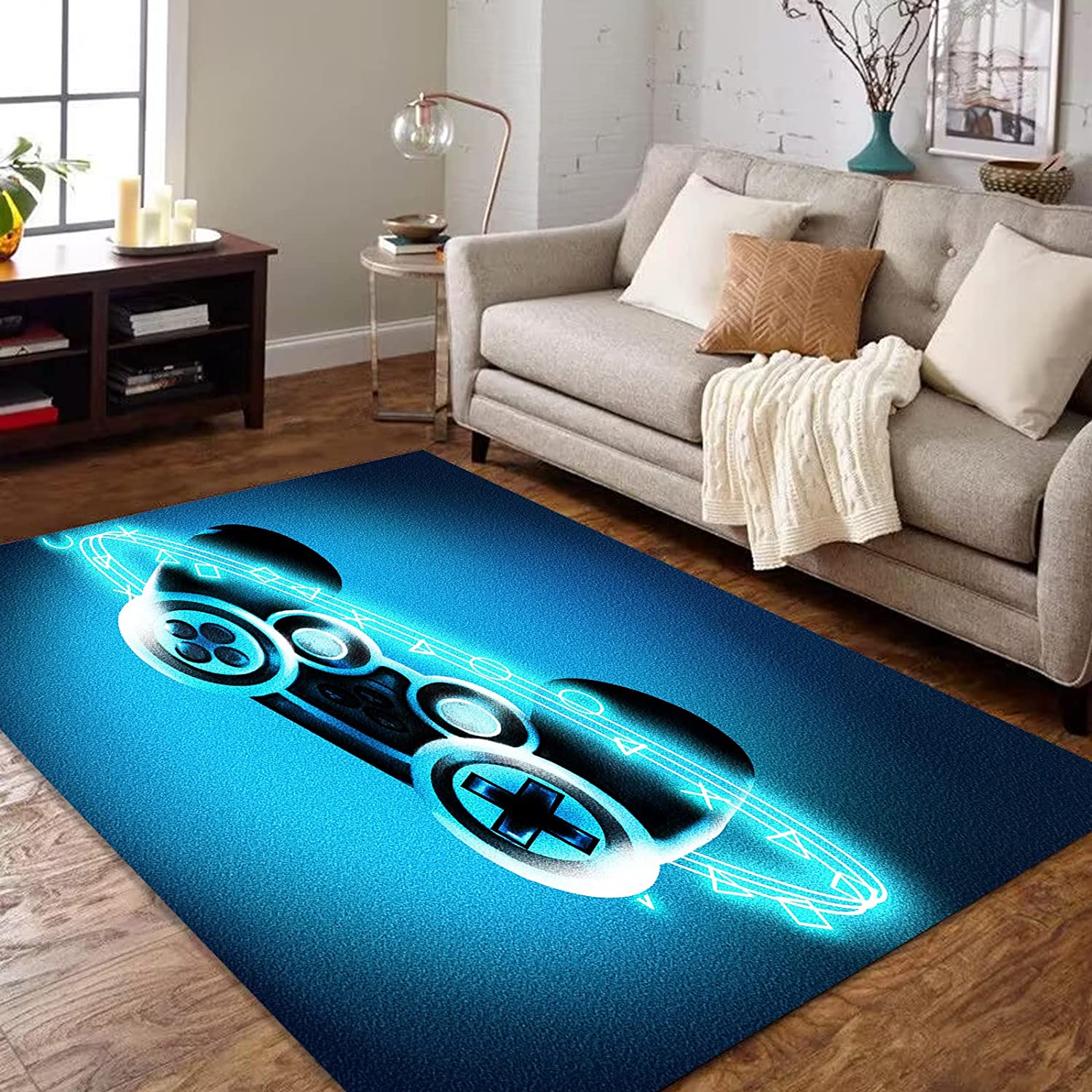 American Flag Gaming Rug for Boys Room - Video Game Controller Rug for Bedroom/Living/Gaming Room Floor - Image 3