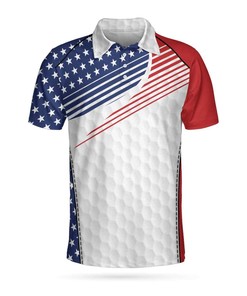 American Flag Golf Skull Wear Hat 3D All Over Printed Polo Shirt