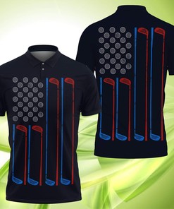 American Golf Flag Icon Polo Shirt