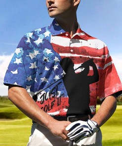 American Golfer Couple Just Golf It Polo Shirt
