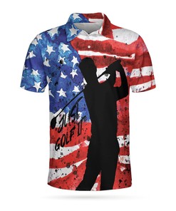 American Golfer Just Golf It 3D Short Sleeve Golf Polo Shirt